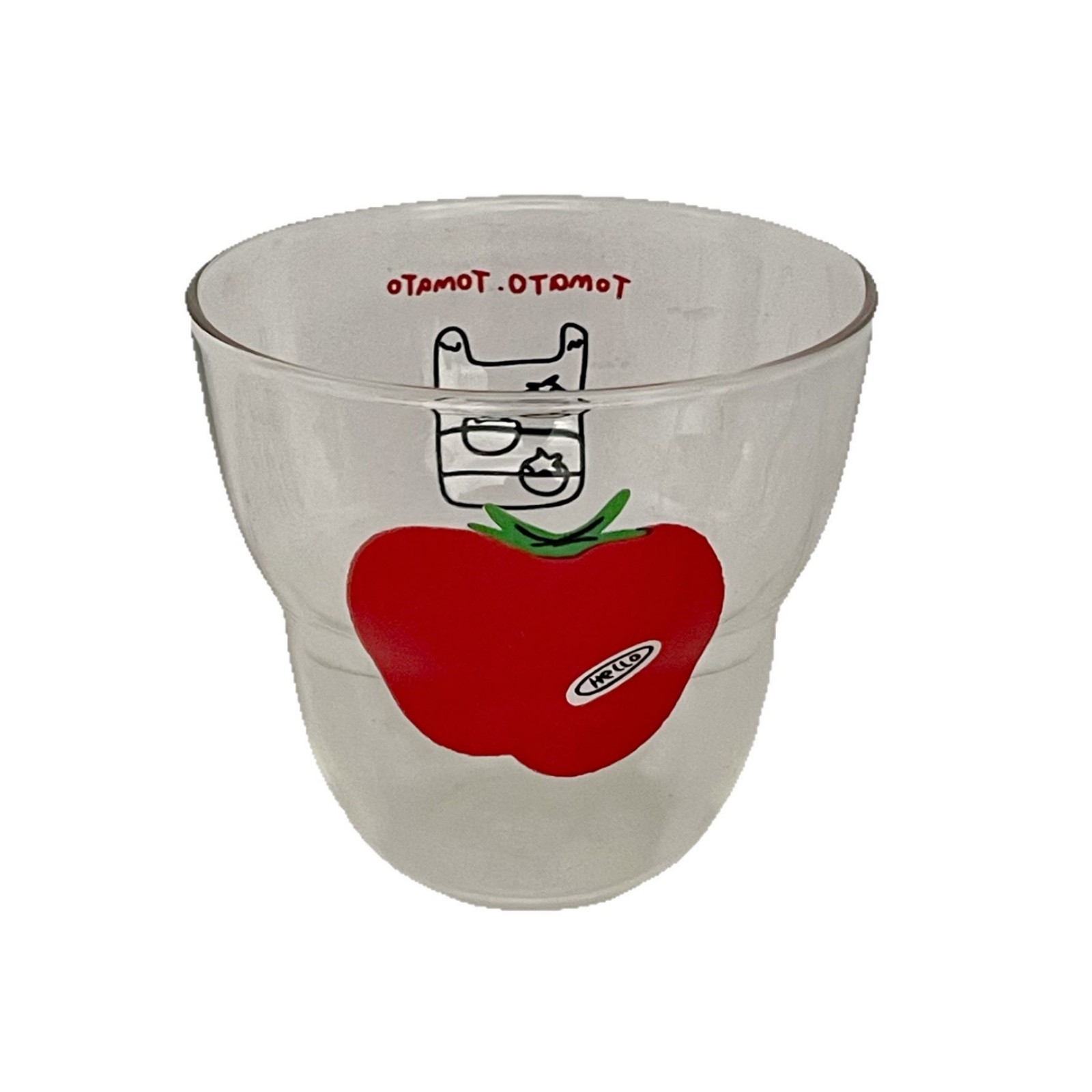 Niche and simple tomato glass cups, high-quality appearance water cups, juice milk tea cups, coffee cups, retro Tomato glass cups Item Picture