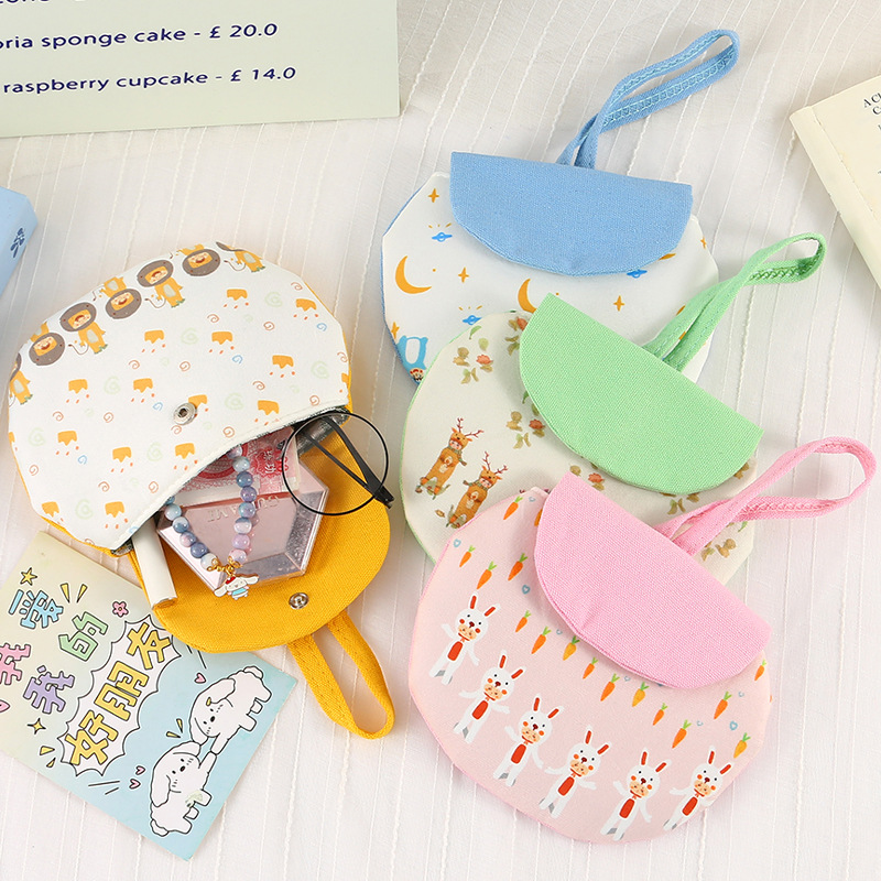 Sanitary napkin cotton storage bag, cute and large, portable, girlish, menstrual bag, fabric hand-held loose change small bag full figure