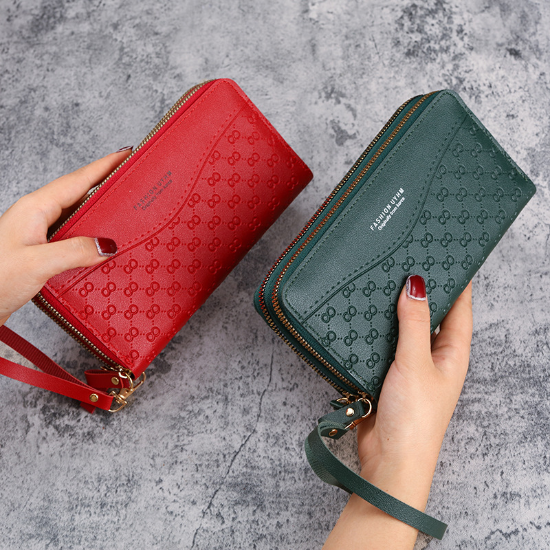 New women's long zipper coin purse, multi-functional mobile phone case, large capacity, simple and multi-slot card case full figure