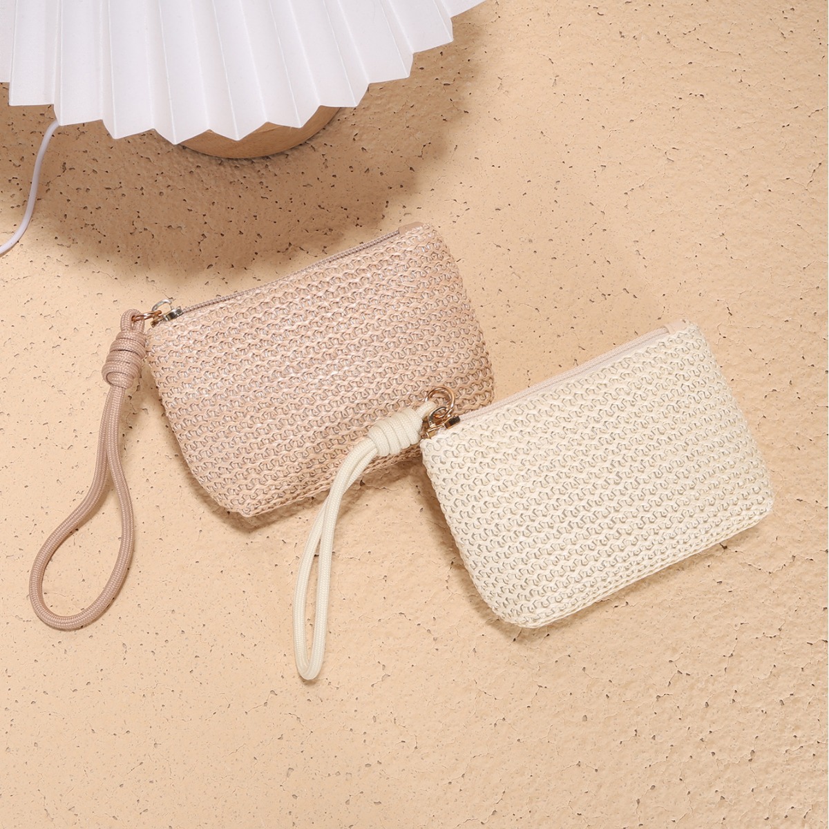 Wallet, coin purse, card case, handbag, straw-woven small bag, shoulder bag, storage bag, coin, ID card case, lady's small bag details Picture