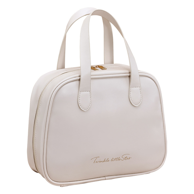ins style, high appearance level, large-capacity crescent-shaped PU makeup bag, travel multi-functional cosmetics, toiletries and storage bag Item Picture