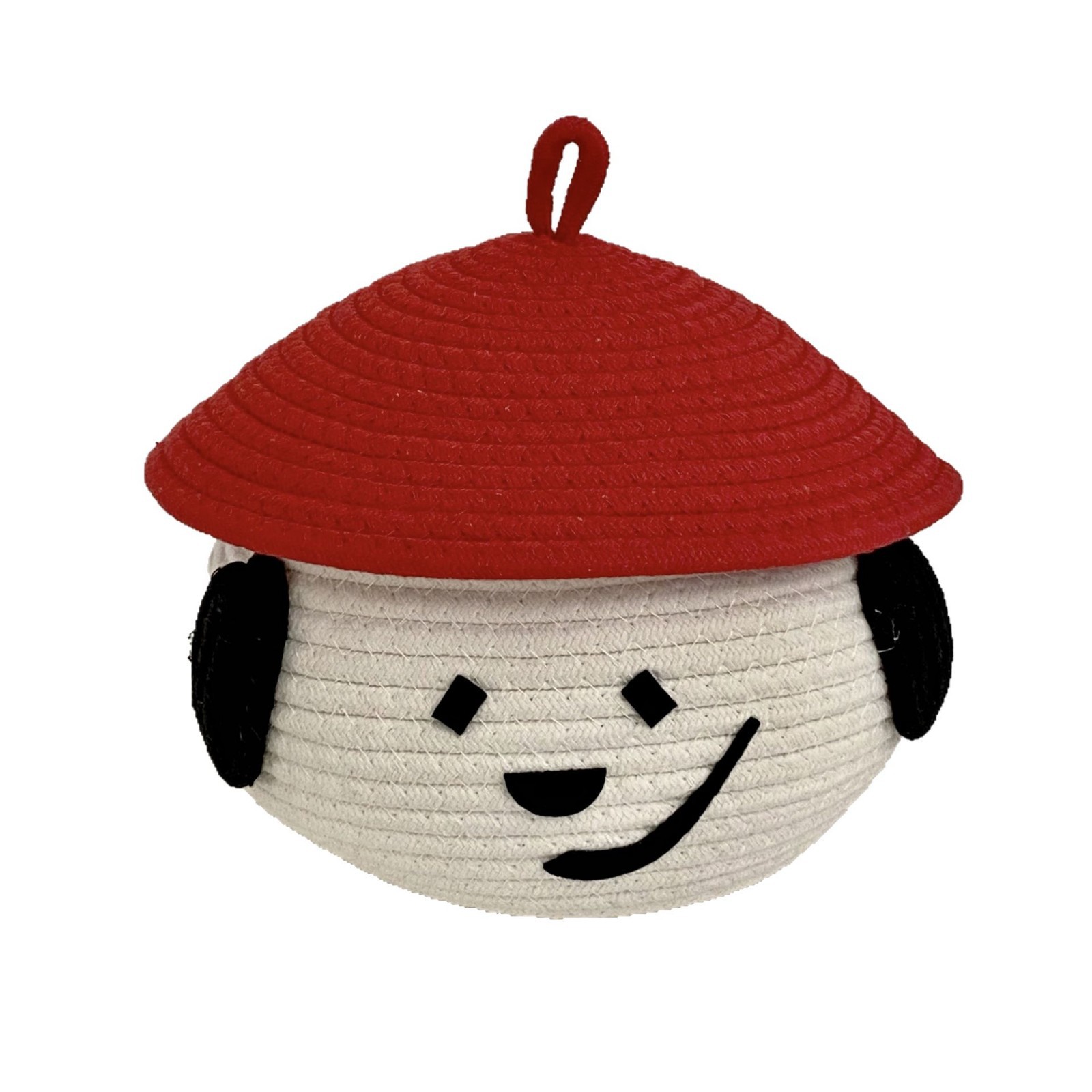 Cute crooked-mouthed cotton thread basket, home covered miscellaneous storage woven basket, desktop dust-proof decorative item storage basket, storage basket Item Picture