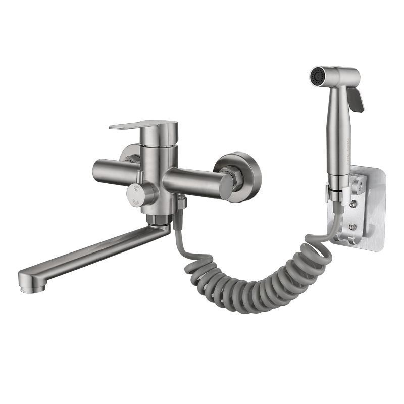 304 stainless steel kitchen mixing valve faucet, multi-functional swing water outlet bracket, spray gun, women's washbasin installation faucet Item Picture