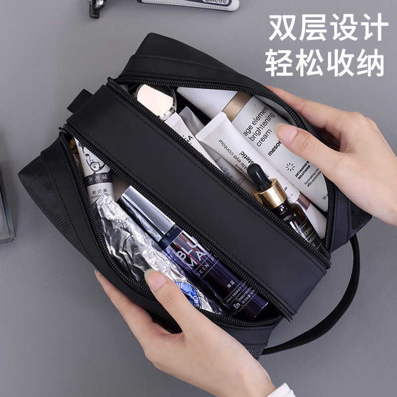 Portable travel toiletry bag for men, high-end waterproof storage bag for business trips, large-capacity dry and wet separation makeup bag details Picture