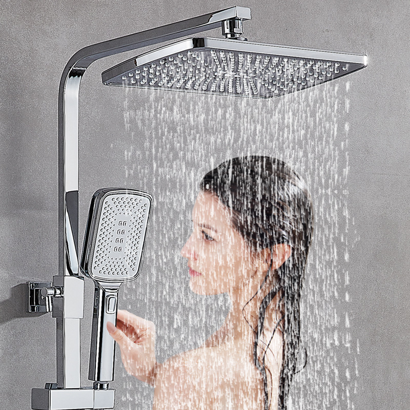 Constant-temperature shower head set, exposed household one-button temperature lock, bathroom rain shower, shower head, bath pressure boosting head details Picture