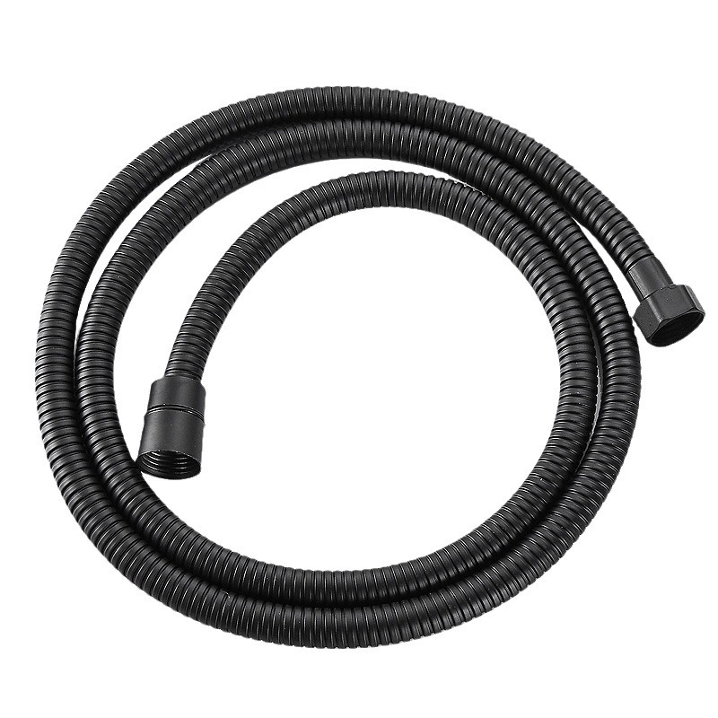 Wholesale of black stainless steel shower tubes, showerhead flexible tubes, plastic-coated four-inch universal tubes, and explosion-proof shower tubes Item Picture
