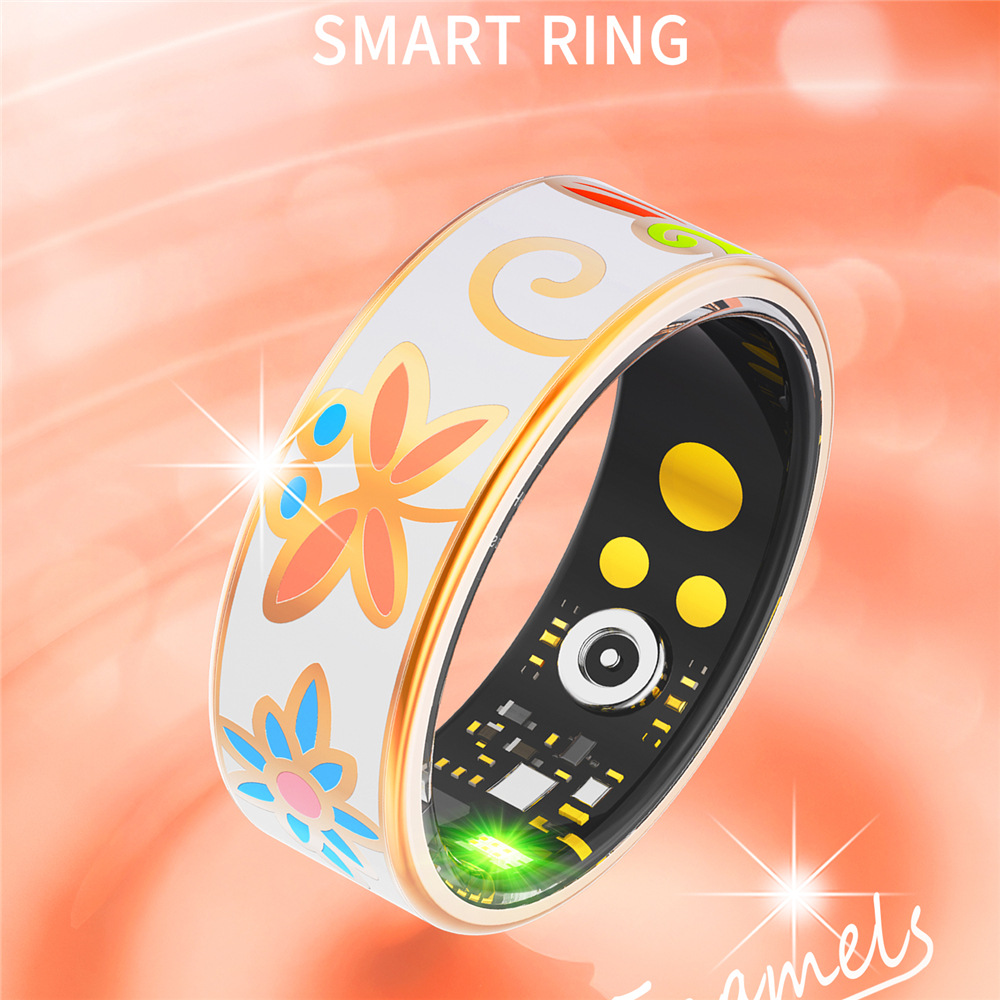 Cross-border R18 Smart Ring, enamel color craftsmanship, heart rate, blood oxygen, exercise, sleep monitoring, waterproof smart ring Specification drawing