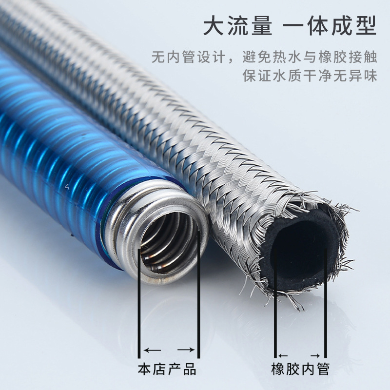 304 stainless steel corrugated pipe gas water heater cold and hot water inlet hose, 4-point metal explosion-proof and heat-insulating household water pipe Specification drawing