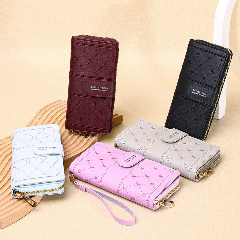 New women's wallet, long and fashionable single-zipper large-capacity coin purse, mobile phone for women details Picture