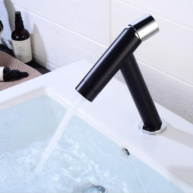 Manufacturer's cross-border exclusive supply of all-copper washbasins, faucets, bathroom hot and cold countertop basins, black chrome-plated brushed gold faucets Specification drawing