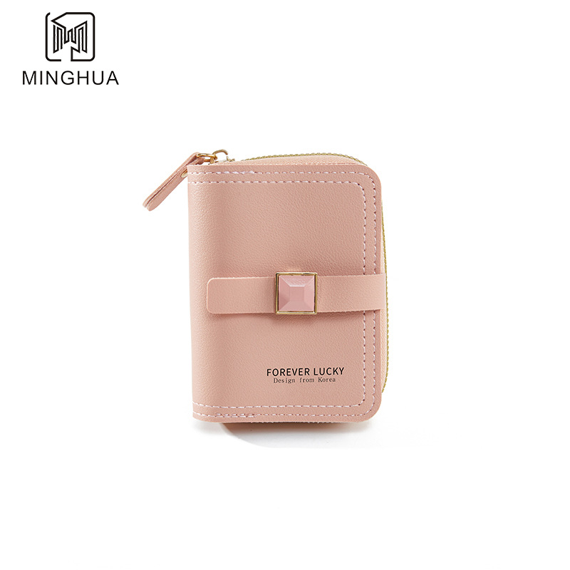 Women's short coin purse, soft leather zipper coin bag, hand-held bag, ID bag, key card bag, wallet bag Application Scenario