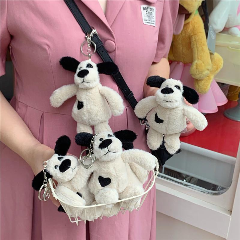 Korean niche shy puppy plush toys, cute baby soft dolls, keychains, bags and pendants details Picture