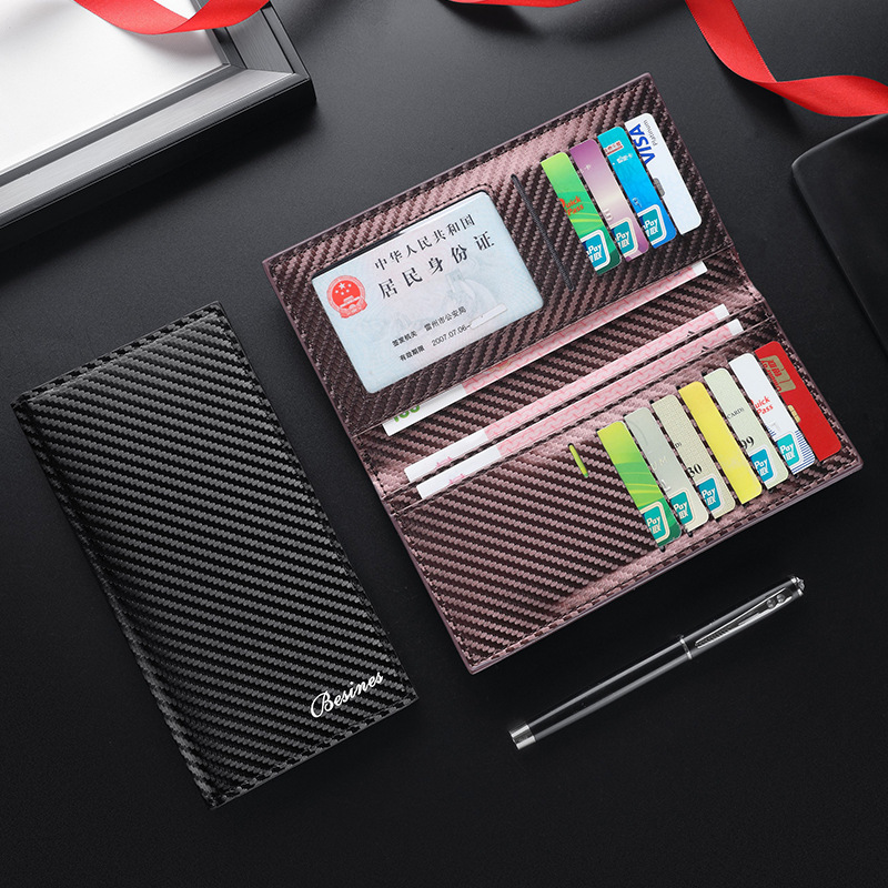 Wholesale of men's wallets, long suit bags, fashionable two-in-one multi-slot card holders, ID card holders, and fiber men's wallets Application Scenario