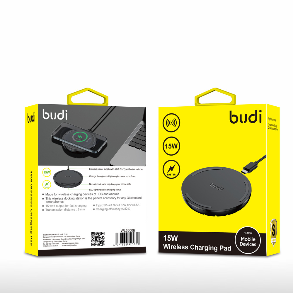 Wireless usb disc black USB C port wireless mobile phone charger 15W wireless charging new mini model Item Picture