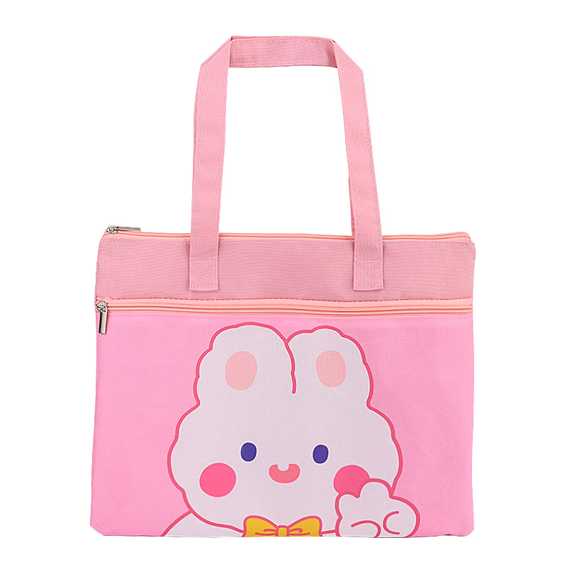 High appearance level subject homework bag, file bag, children's learning make-up bag, zipper type student hand-held textbook storage bag Item Picture