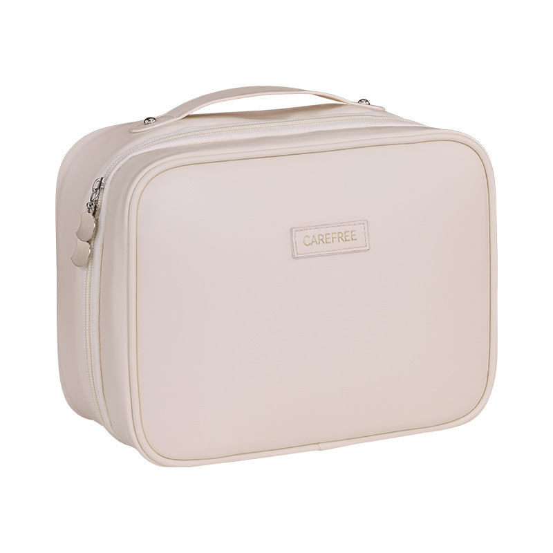 Cross-border five-in-one multi-functional zoned storage PU cosmetic bag with large capacity and high-end feel, hand-held cosmetic storage bag Item Picture