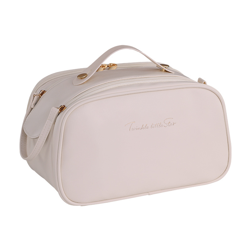 Cross-border multi-functional zoned storage 6-layer makeup bag with large capacity and high-end feel, portable hand-held makeup brush storage bag Item Picture