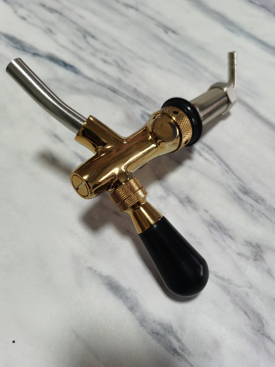 Brass extended through-wall golden PVD adjustable faucet beer faucet draft beer machine equipment undefined
