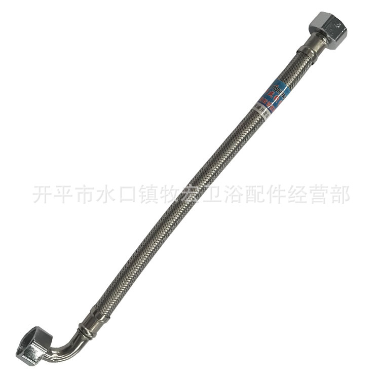 Stainless steel braided metal hose, 90-degree elbow, 4-point 304 faucet Angle valve, connected to water heater, toilet and bathroom details Picture