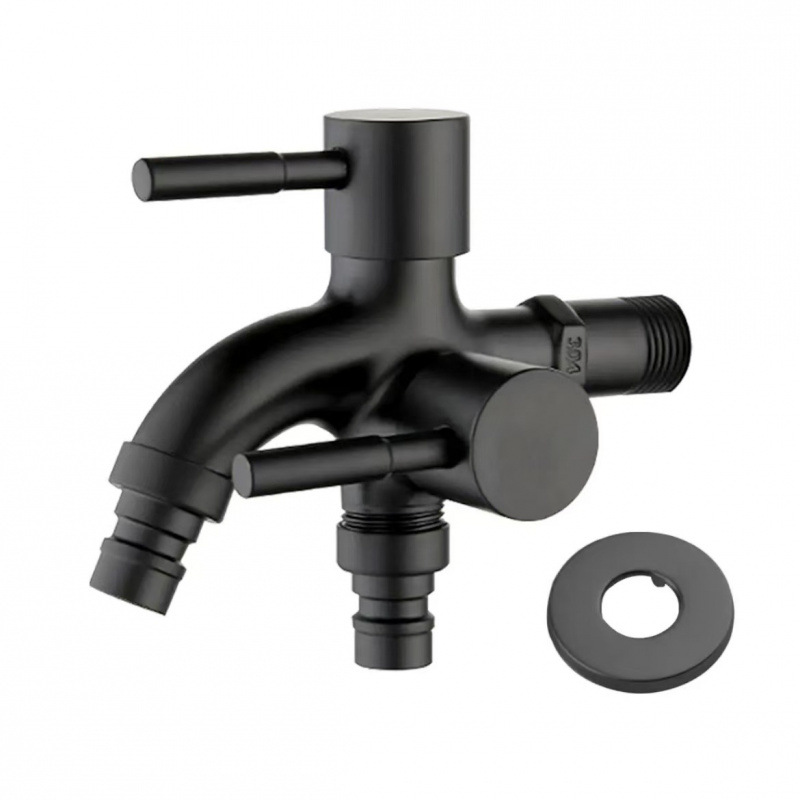 Wholesale of one-in two-out faucet, one-in two-out washing machine, dual-control one-minute two-function mop sink faucet details Picture