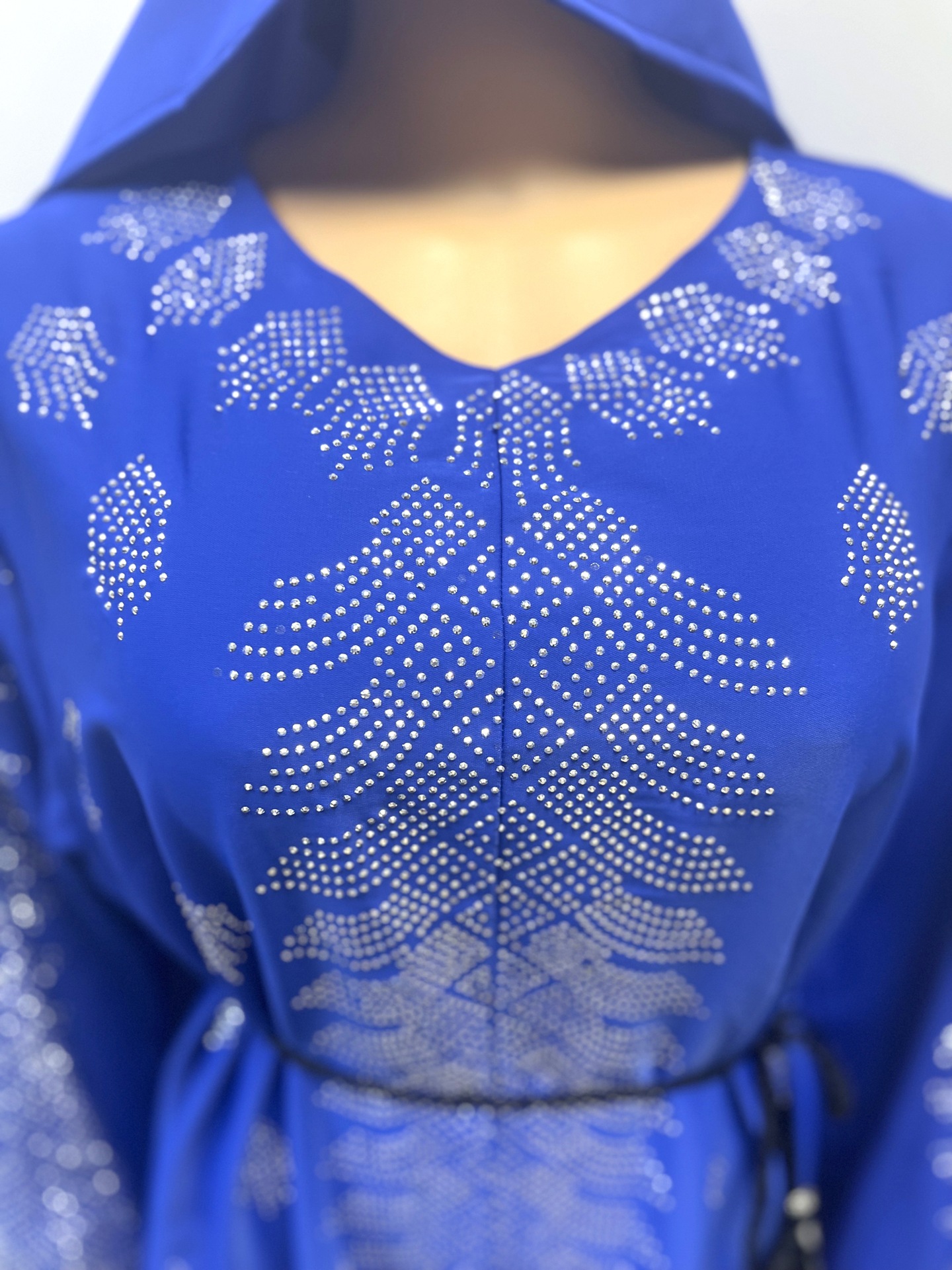 Aliexpress export solid color, rhinestone, loose-fitting, Dubai Saudi long dress, women's robe, prayer dress, abaya robe, women's style, hooded, Muslim Item Picture