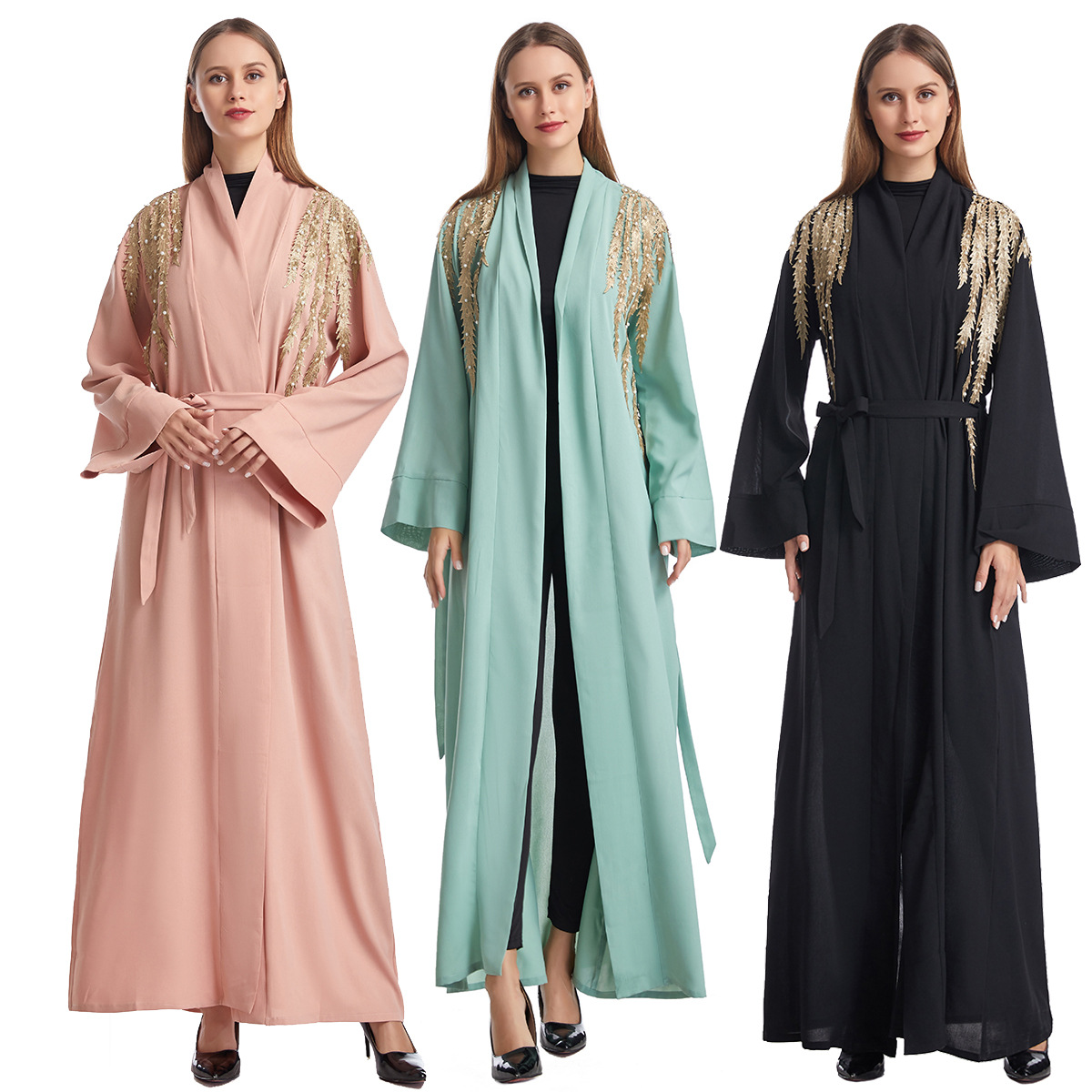 Factory stock: Women's ethnic clothing, women's long dress, Middle Eastern Arab Muslim cardigan, Amazon abaya robe, women's hooded Muslim