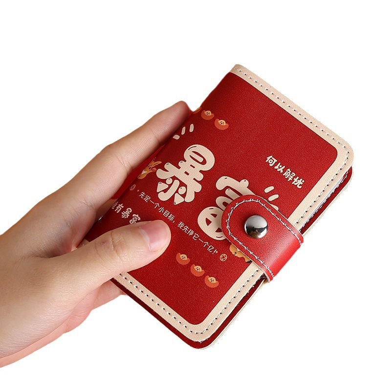 Cute cartoon women's card case, large capacity, multiple slots, anti-demagnetization, small men's card case, ultra-thin card holder Item Picture