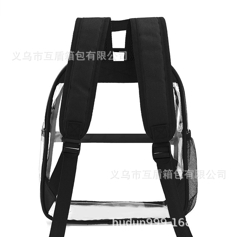 The student transparent, dirt-proof and waterproof pvc see-through backpack is suitable for school sports work, stadiums and safe travel Application Scenario