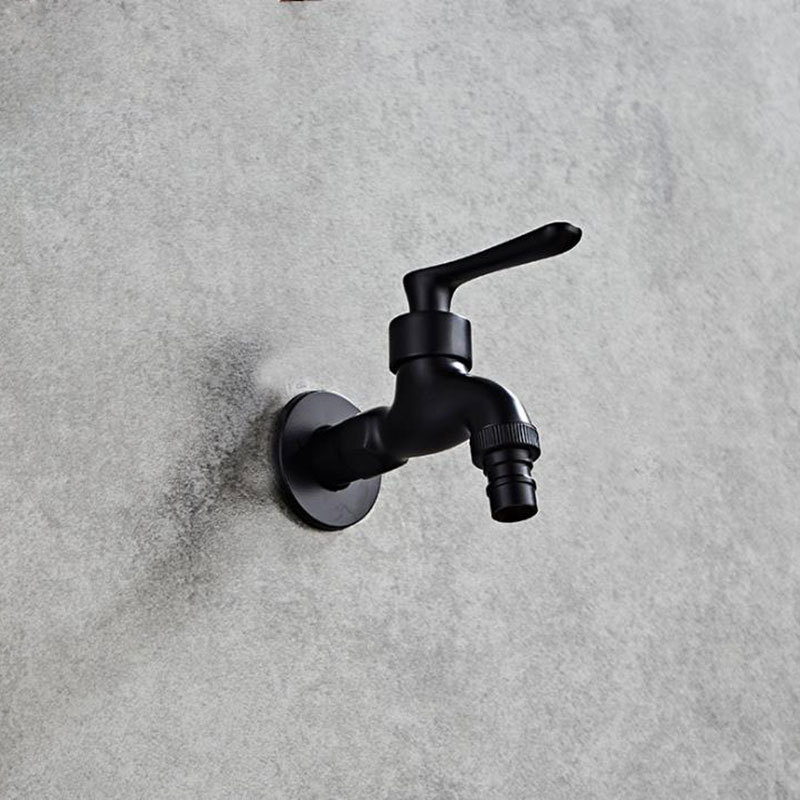 Nordic-style matte paint, thickened all-copper main body, black washing machine faucet, four-inch interface, wall-mounted single cooling details Picture
