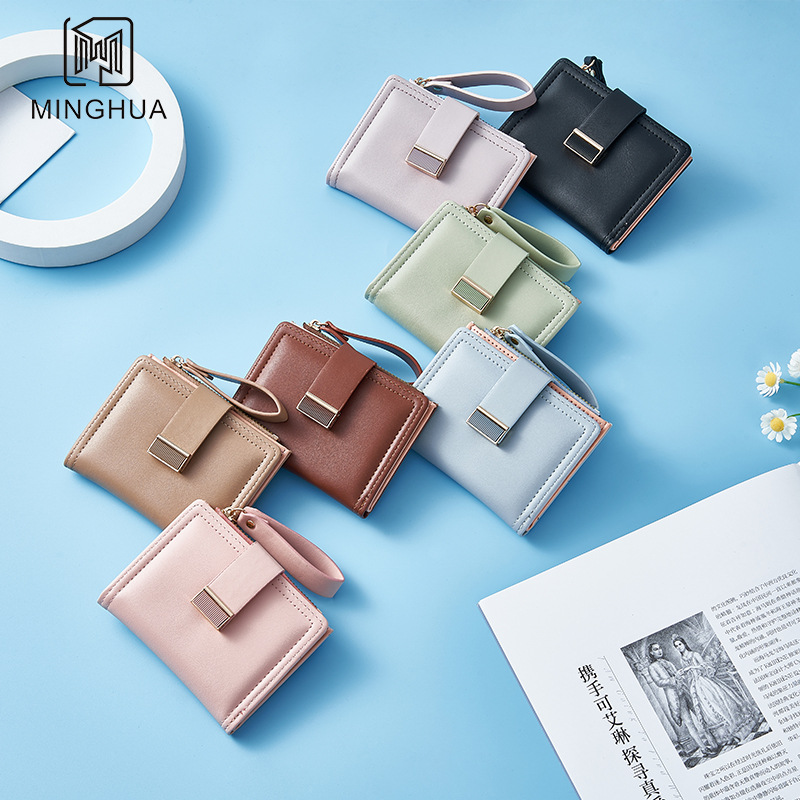 This short solid-color small coin wallet exudes a sense of luxury. It is a fresh and simple student small wallet, a cross-border wallet, and a light luxury coin wallet Specification drawing
