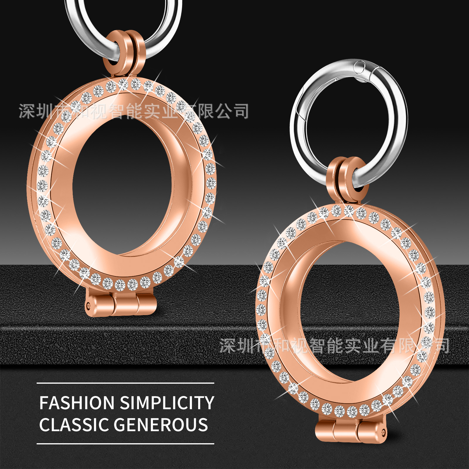 Suitable for Apple AirTag tracker case, metal case, diamond-encrusted case, alloy case Specification drawing