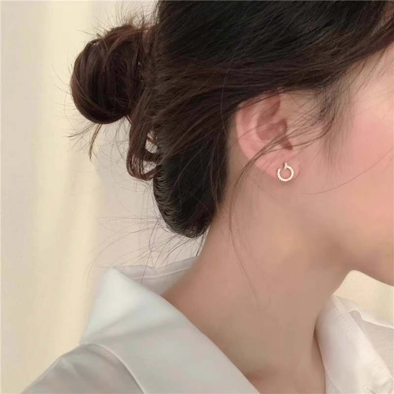 旭晖品牌精致轻奢铜镀真金镶锆石925银针钉子奢华设计时尚耳钉耳坠
