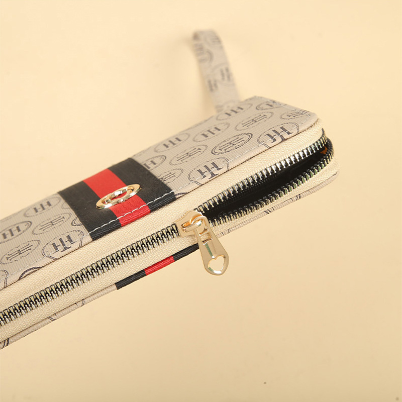 High-end brand wallet, long, fashionable and elegant, large-capacity women's zipper clutch, multi-functional mobile phone case Specification drawing