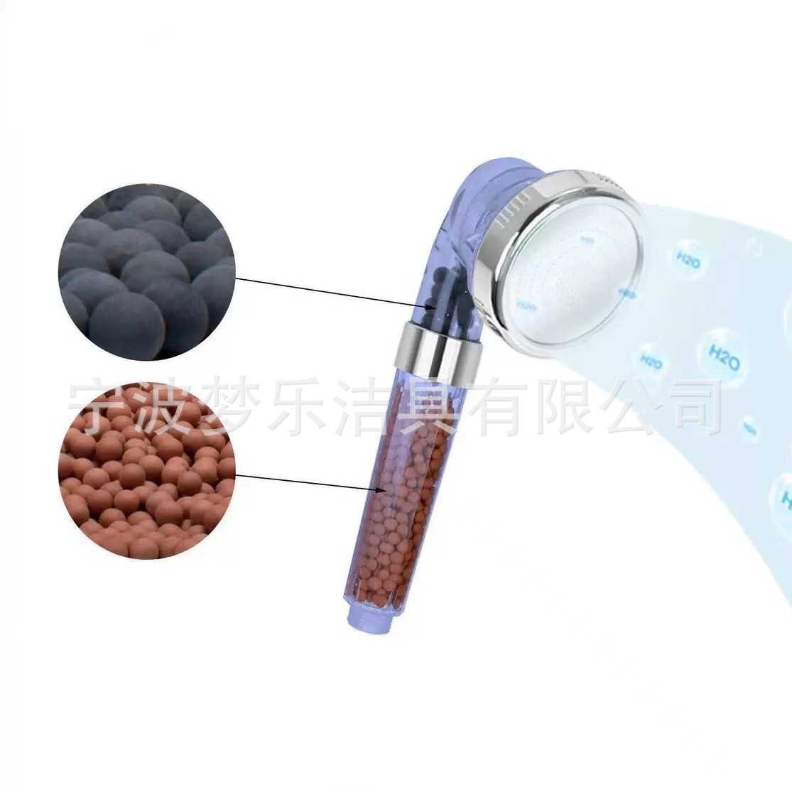 Negative ion showerhead, energy ball, filter tourmaline, three-color purification stone, pressurized ceramic ball, mineral ball details Picture