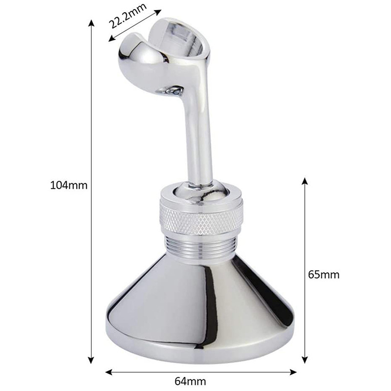 Shower accessories: Copper shower hand spray stand, fork adjustable height, fixed base, copper hand-held shower head stand Specification drawing