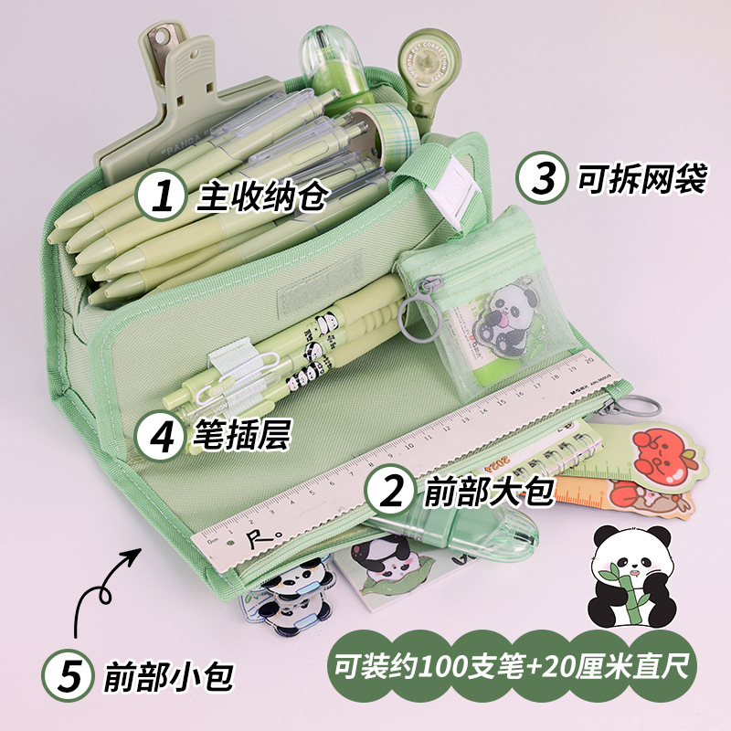 Cartoon, cute and fun pen case, ins style, niche girls' stationery box, large capacity, dirt-resistant, junior high school student pencil case Specification drawing