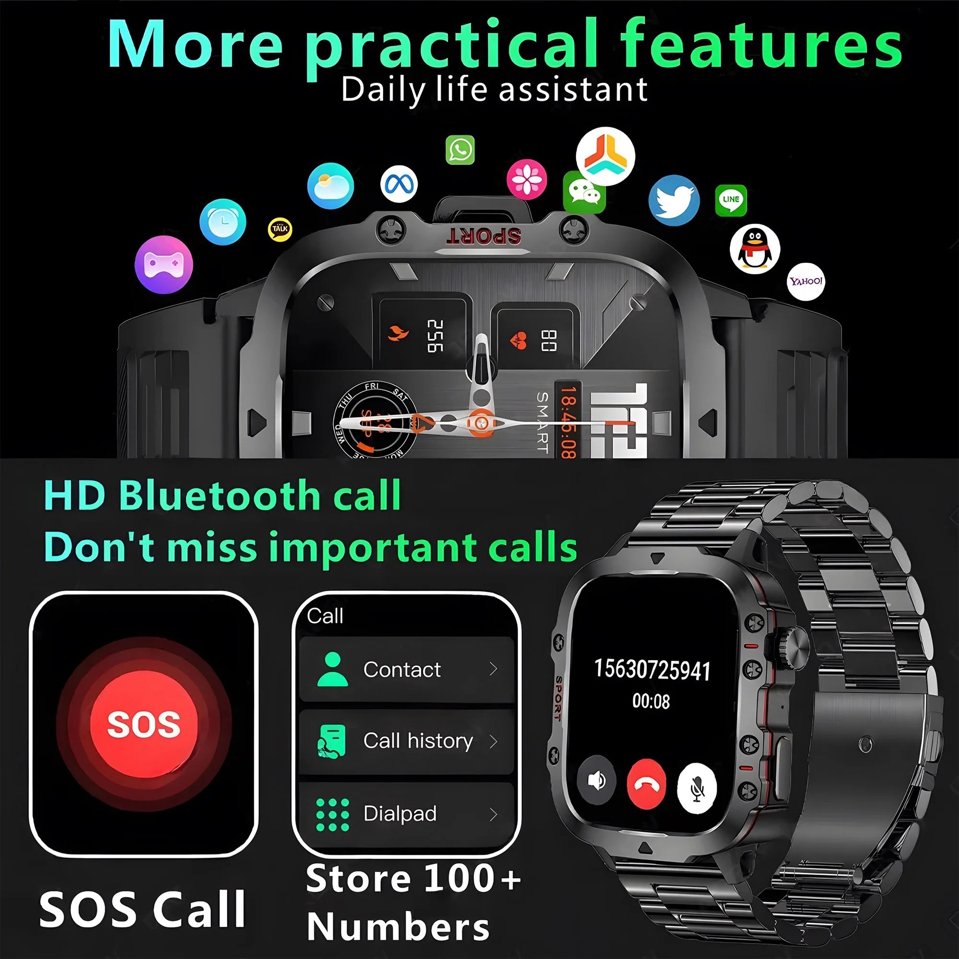 Cross-border QX11 smartwatch, three-proof, waterproof, swimming, heart rate, blood oxygen, health monitoring, call qx11 smartwatch Application Scenario