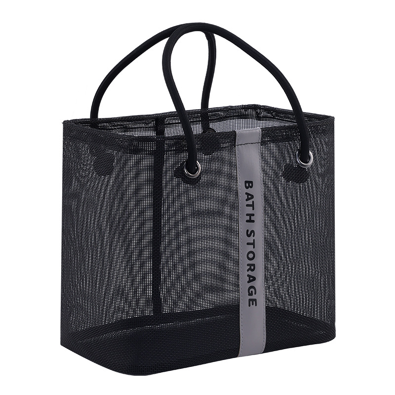 Cross-border large-sized mesh swimming bag, bath bag, men's toiletries bag, student dormitory toiletries storage, bath basket Item Picture