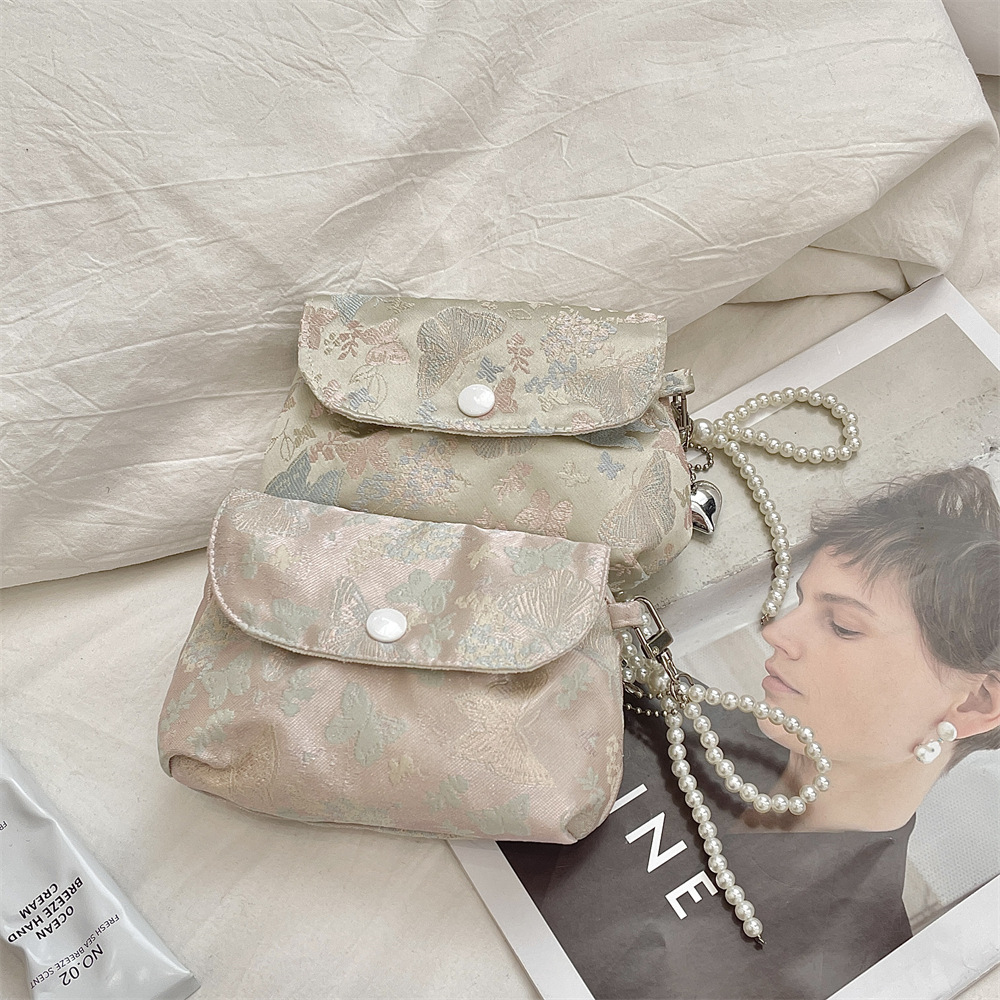 52263 High Appearance level jacquard butterfly Makeup Bag, multi-functional storage bag, student coin bag, Cosmetics mouth Red envelope details Picture