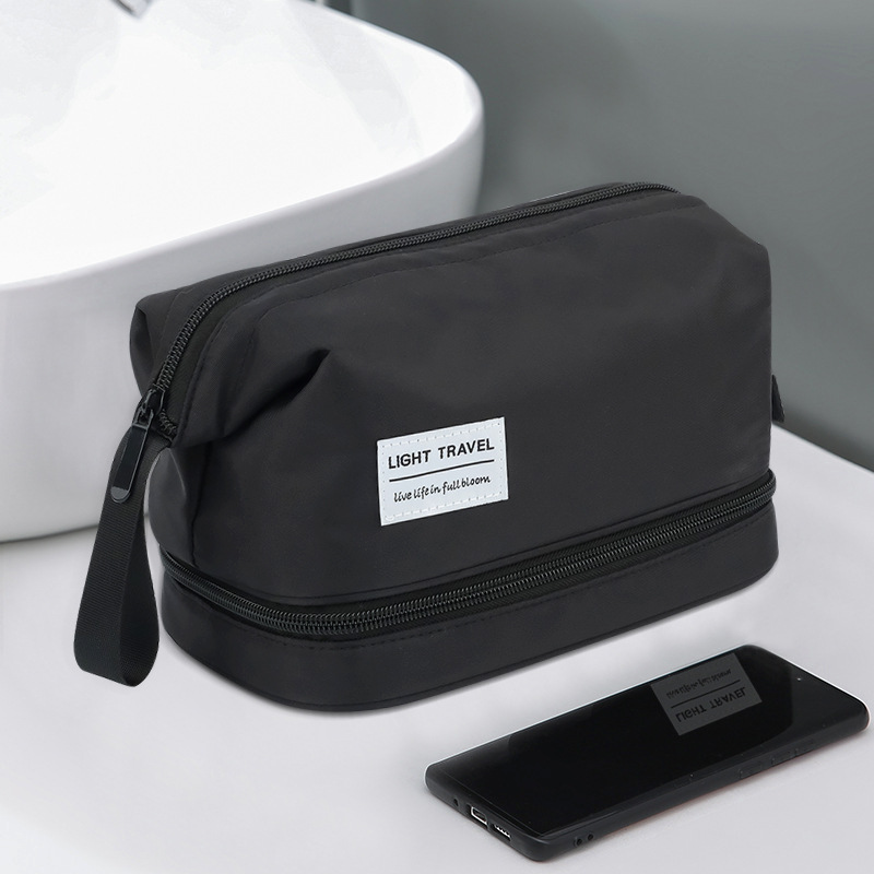 Large-capacity high-end makeup bag, dry and wet separation toiletry bag, fitness storage bag, travel portable large makeup bag full figure
