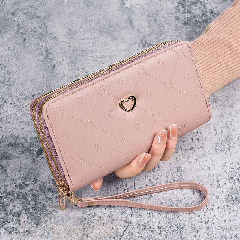 New personalized wallet for girls, long double-zipper wallet, light luxury Japanese and Korean fashion, large capacity clutch, 20% off full figure