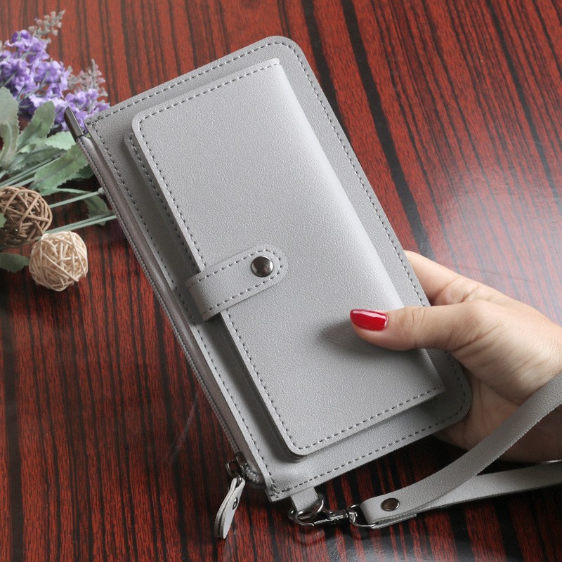 New Spring/Summer 2021 women's simple long multi-functional zipper with multiple clips, hand-held buckle zipper student wallet Specification drawing
