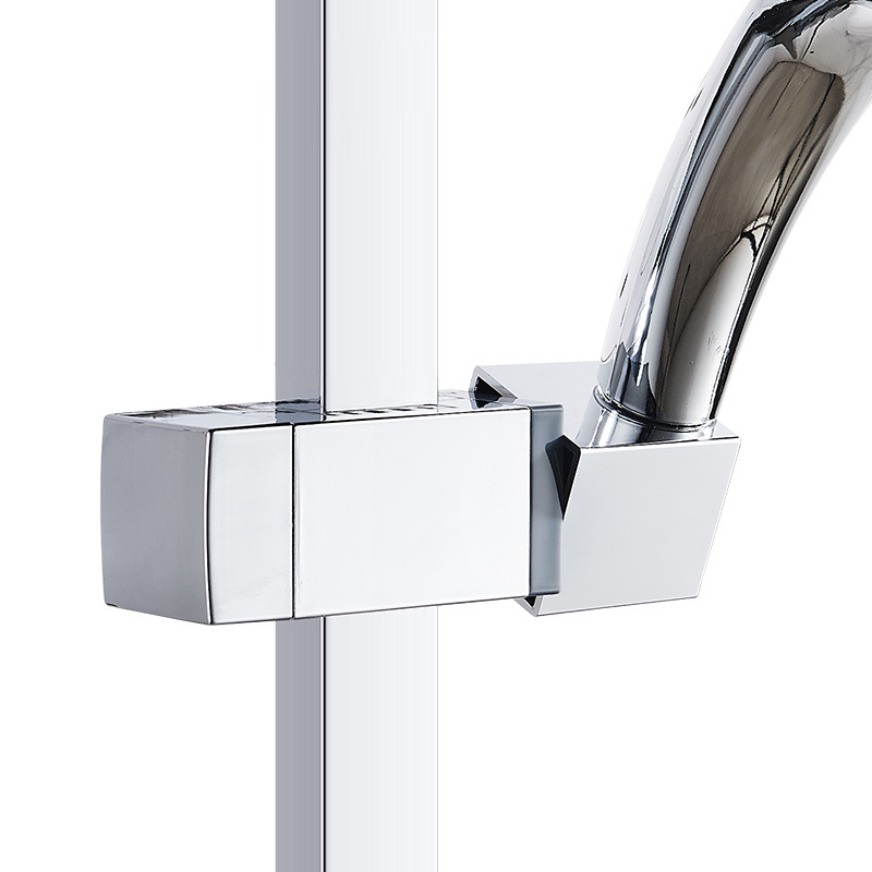 Square showerhead stand, shower lift rod, square rectangular socket frame, showerhead, square middle plug, sliding sleeve, middle fork seat Item Picture