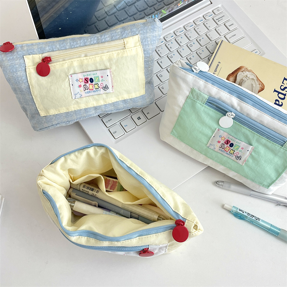 53222 Cute large-capacity multi-functional pen case, multi-layer high appearance level, niche canvas student stationery box storage bag Specification drawing