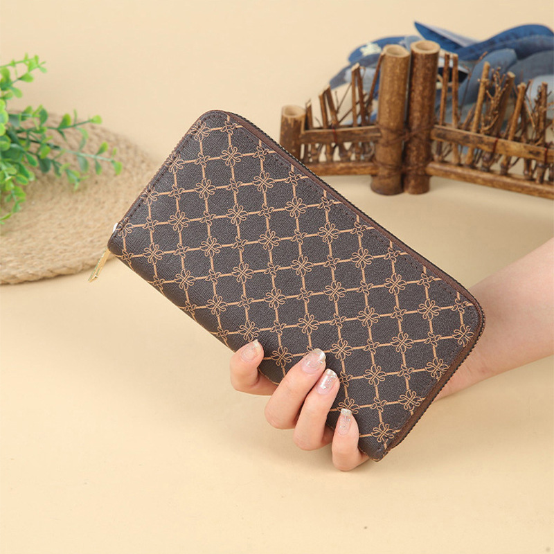 New business fashion universal clutch bag, big brand style, long zipper wallet, ladies' clutch bag, loose change card bag Specification drawing