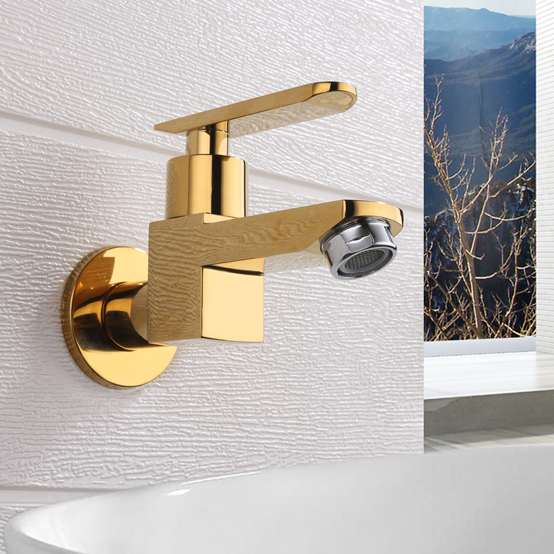 Mop sink faucet, wall-mounted single-cooling pressurized bathroom faucet, bathroom, all-copper quick-boiling faucet Specification drawing