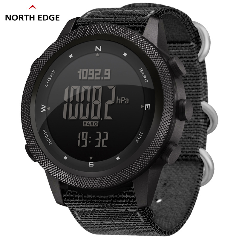 Men's outdoor electronic watch, height stopwatch, metronome, air pressure, temperature, compass, multi-functional waterproof sports watch full figure