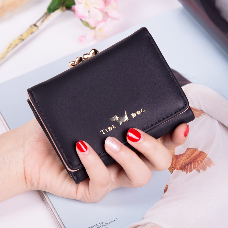 2021 Women's short, casual and simple mini student cute kitten wallet, women's coin wallet and card case full figure