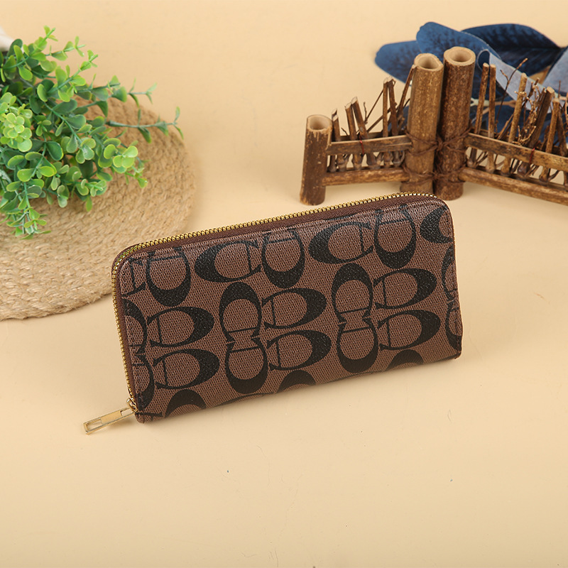 New pu single-pull women's wallet, business commuting large-capacity zipper wallet, artistic clutch is available for wholesale full figure