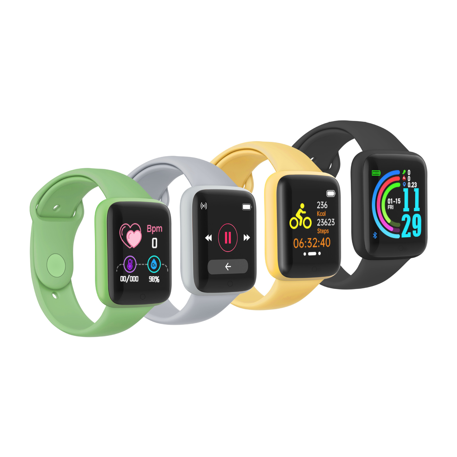 Macaron D20S smart bracelet, Y68 Smart bracelet, Y68S Heart Rate and Blood Pressure Sports Bluetooth bracelet Specification drawing